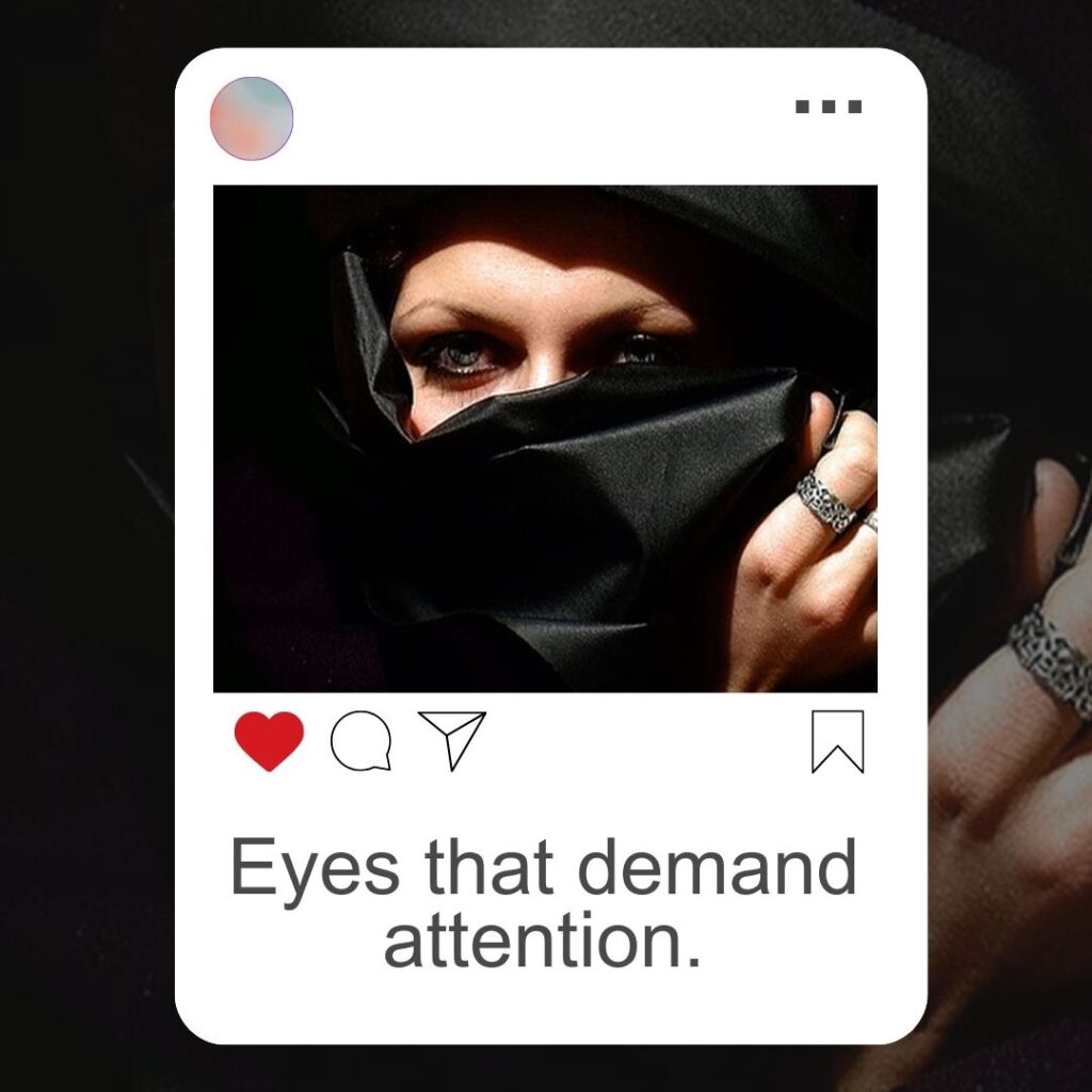 Confident Killing Eyes Captions for Instagram